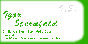 igor sternfeld business card